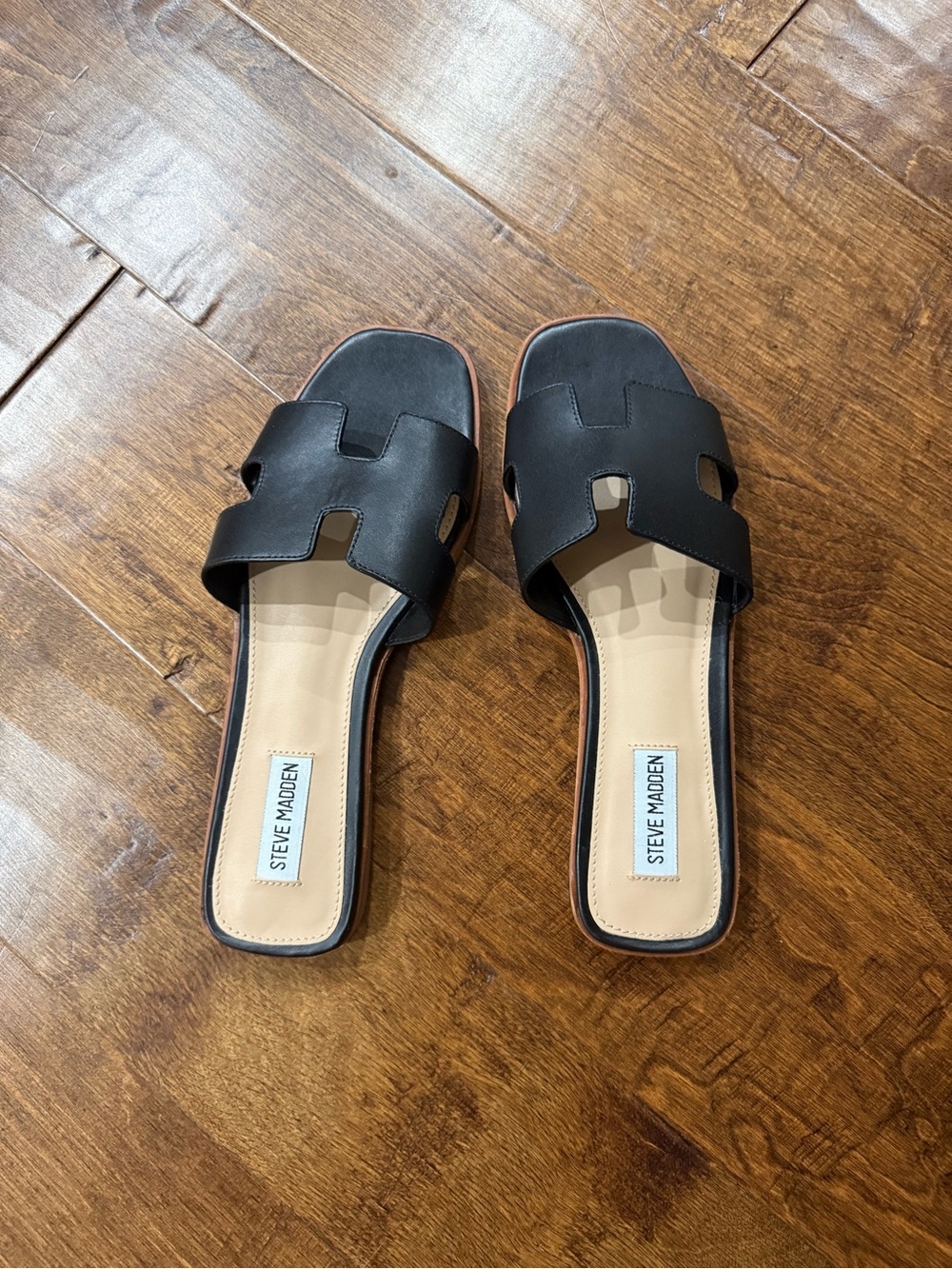 Brand New Steve Madden Black Slide Sandals